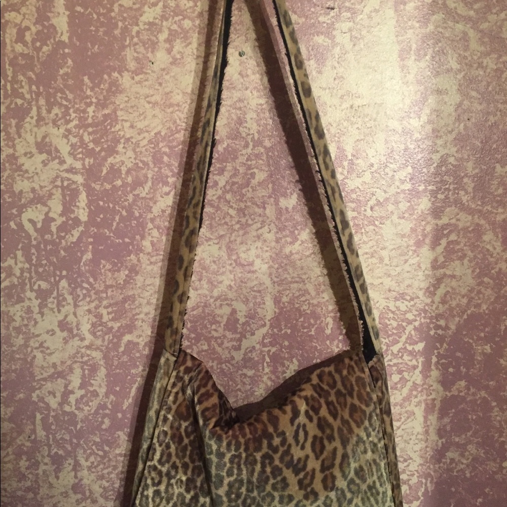 Velvet Leopard print purse Excellent condition